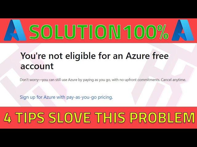 تفادي مشكلة غير مؤهل مايكروسوفت أزور | How to Slove you're Not Eligible Microsoft Azure