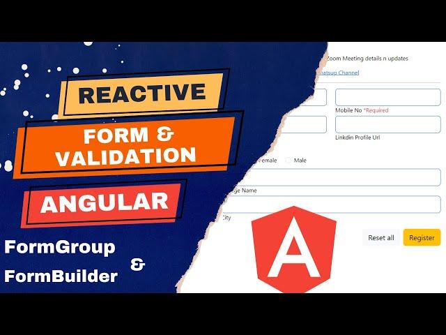 Reactive Form in Angular | Using FormGroup | Using FormBuilder | Angular Tutorials