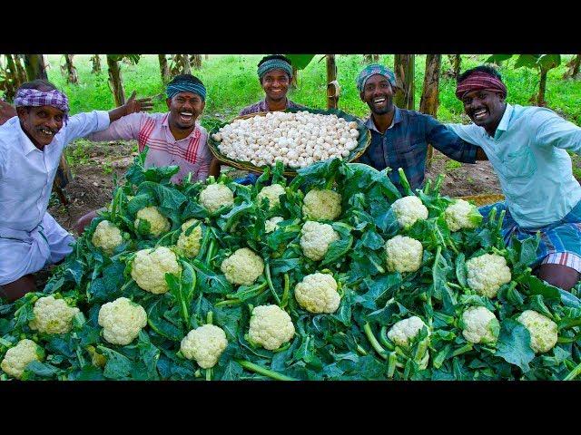 CAULIFLOWER & MUSHROOM Cooking | Crispy Mushroom 65 and CauliFlower 65 Recipe | Easy Veg Fry Recipes