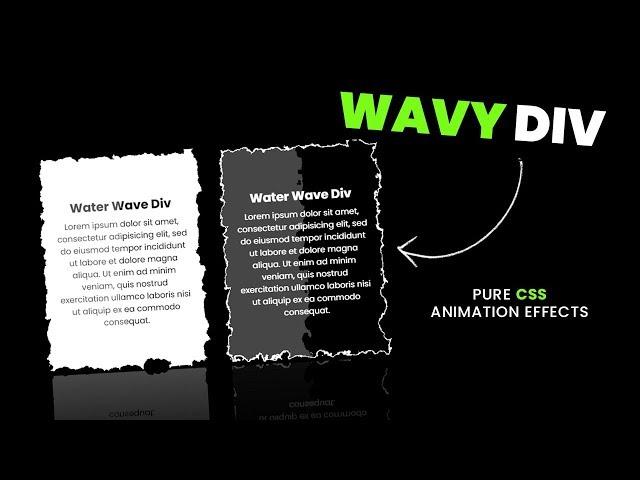 Pure CSS Wavy Div Animation Effects | Html CSS SVG Animation