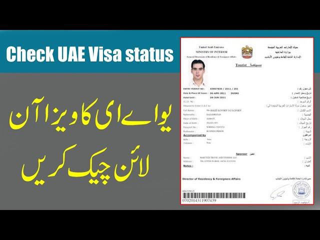 How to check UAE Visa status - Check your Dubai Visa Online and Visa Validity check