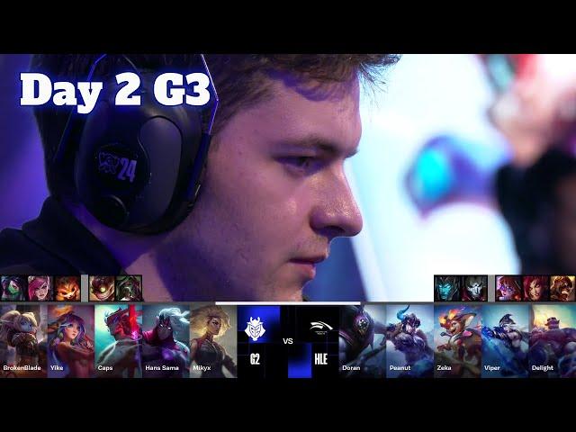 G2 vs HLE | Day 2 LoL Worlds 2024 Swiss Stage | G2 Esports vs Hanwha Life full