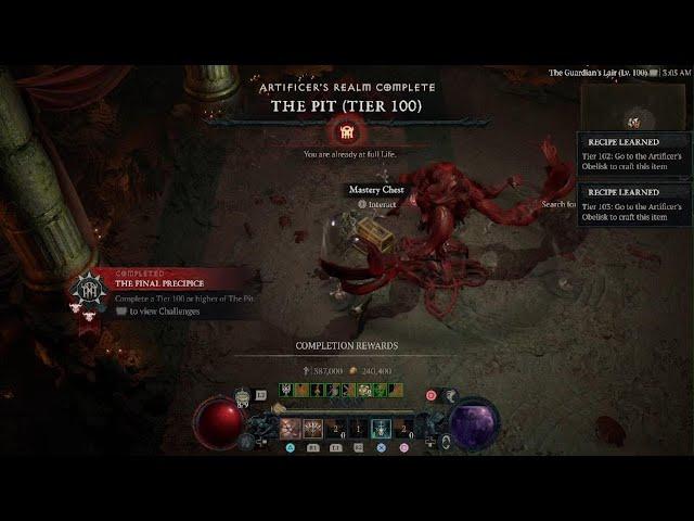 Diablo IV PIT 100 1st time Clear