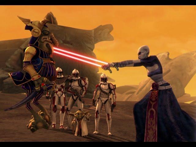 Star Wars The Clone Wars: Yoda toying with Asajj Ventress