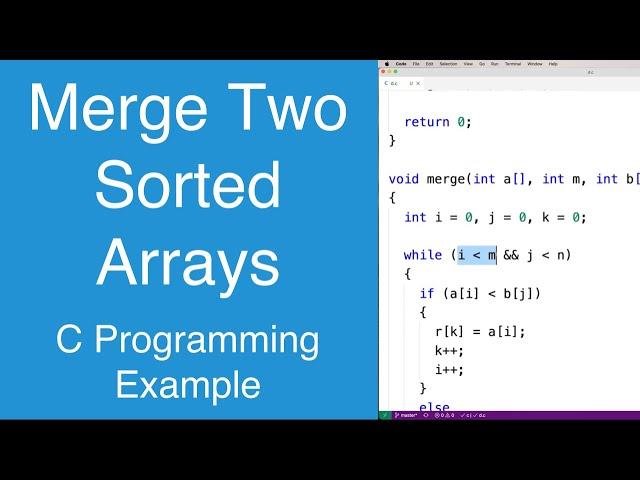 Merge Two Sorted Arrays | C Programming Example