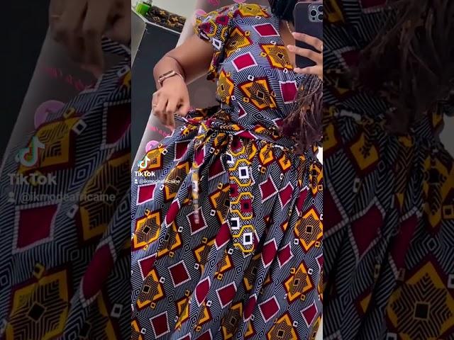 Tenue africaine de 2 pièces HAUT et jupe en wax ANKARA LONG CASUAL DRESS