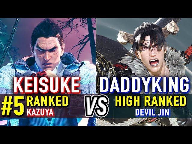 T8  KEISUKE (#5 Ranked Kazuya) vs DADDYKING (Devil Jin)  Tekken 8 High Level Gameplay