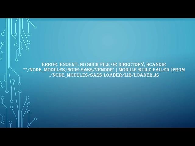 Error: ENOENT: no such file or directory, scandir '**/node_modules/node-sass/vendor'