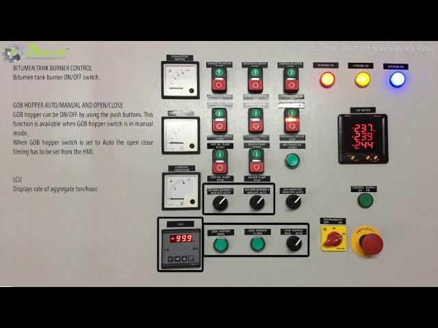 Mini drum mixer control panel | Small asphalt drum mix plant panel