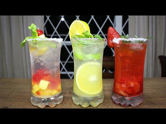 Tres bebidas refrescantes - micheladas de soda 