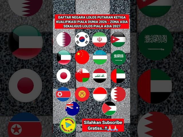 DAFTAR NEGARA LOLOS PUTARAN KETIGA KUALIFIKASI PIALA DUNIA 2026 ZONA ASIA#kualifikasipialadunia2026