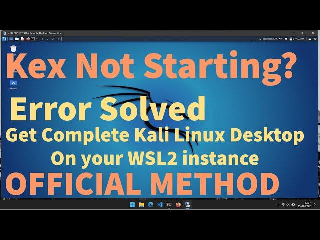 [SOLVED] KEX Not Starting on WSL2 on Kali Linux | Kex Doesn't Respond | Kex doesn't Start