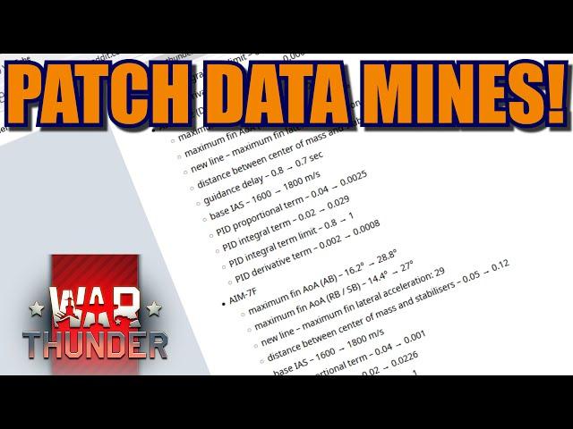 War Thunder DATA MINES from the Patch!