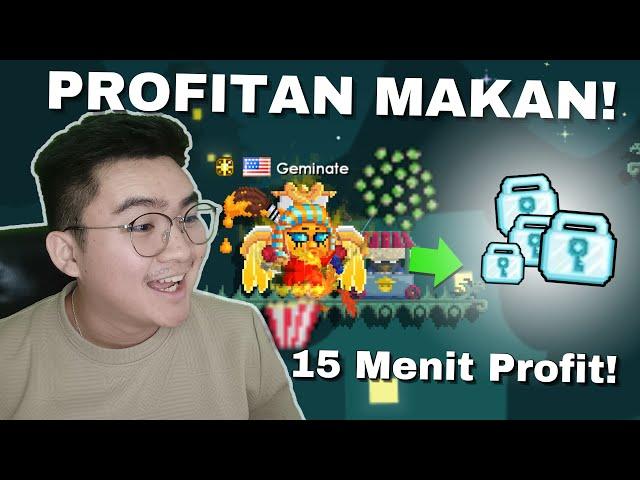 15 MENIT LANGSUNG PROFIT!! Cuan Modal Makan SnackFu Doang!! | Growtopia Profit 2024