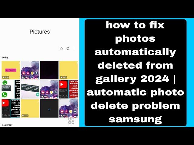 how to fix photos automatically deleted from gallery 2024 | automatic photo delete problem samsung