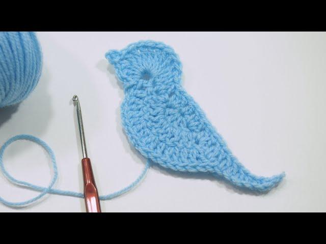 Аппликация птичка. МК крючком для начинающих Легко Урок 268   Application of the bird crochet.