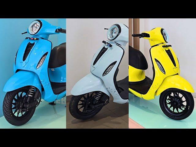 Bajaj Chetak Electric Scooter Colors - Blue, White, Yellow