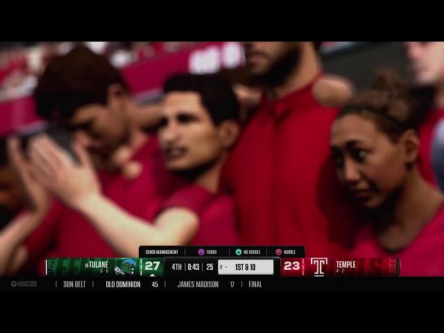 NCAA 25 Tulane Dynasty Part 1...sorta