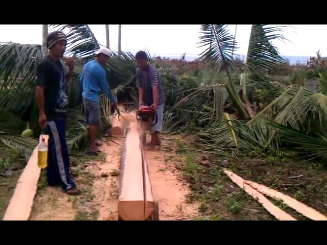 Cutting Coconut Lumber