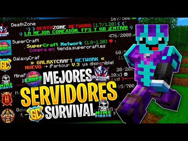 TOP 6 Mejores Servidores de Minecraft Hispano 2024  No Premium y Premium (JAVA, BEDROCK y PE)