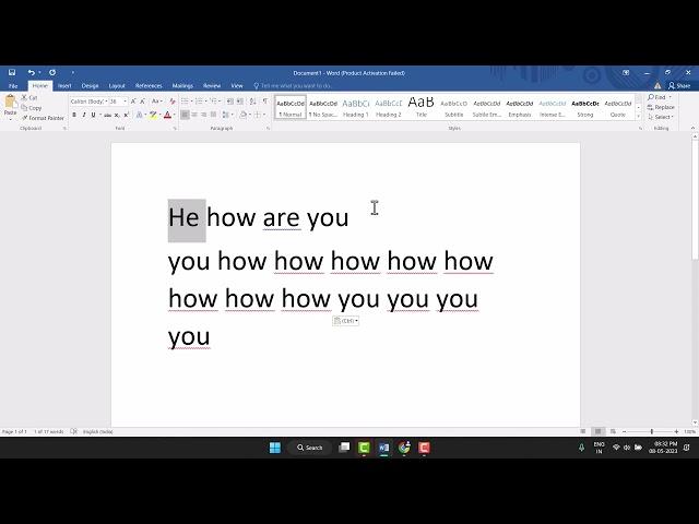 Use of Ctrl + C in MS word