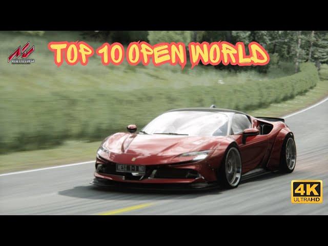 Top 10 Open World Tracks In Assetto Corsa - FREE ROAM MAPS + TRAFFIC