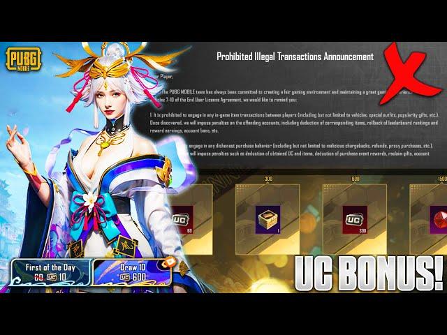 URGENT NOTICE FROM PUBGM: ILLEGAL UC PURCHASE || GALADARI X-SUIT SPIN || EXCLUSIVE UC BONUS.