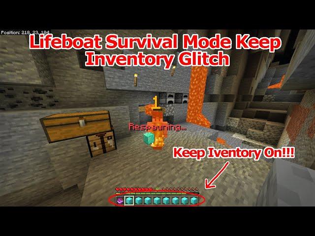 Lifeboat Survival Mode Keep Inventory Glitch