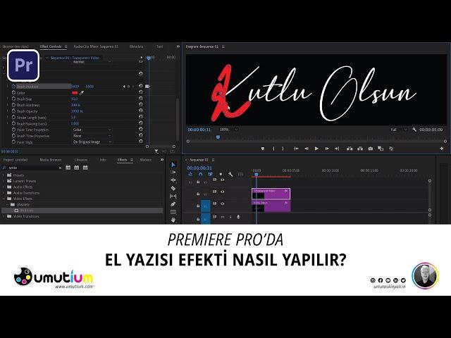 PREMIERE PRO'DA EL YAZISI EFEKTİ NASIL YAPILIR?