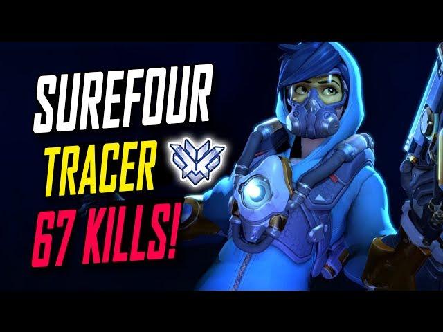 THIS GUY IS GOD!! SUREFOUR BEST TRACER IN THE WORLD! 67 KILLS!! [ OVERWATCH SEASON 5 TOP 500 ]