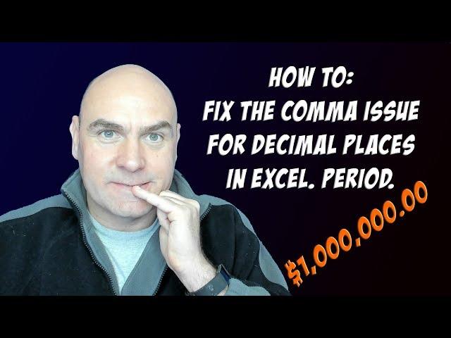 HOW TO set the decimal point to a period instead of a comma in Excel