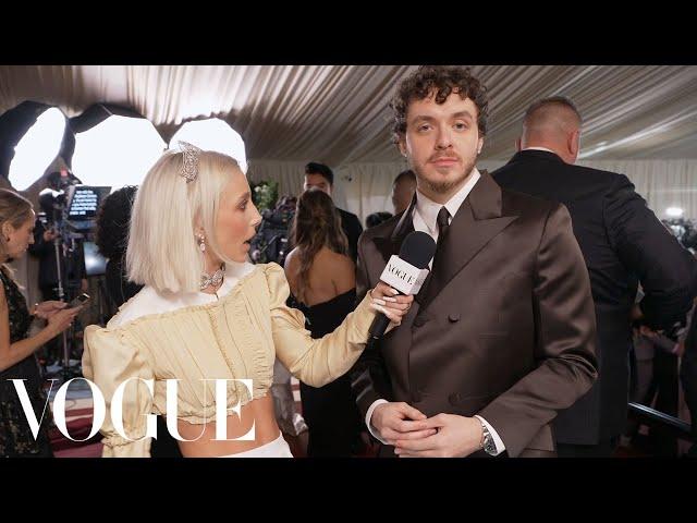 Jack Harlow on His Dark Chocolate Met Gala Suit | Met Gala 2022 With Emma Chamberlain | Vogue