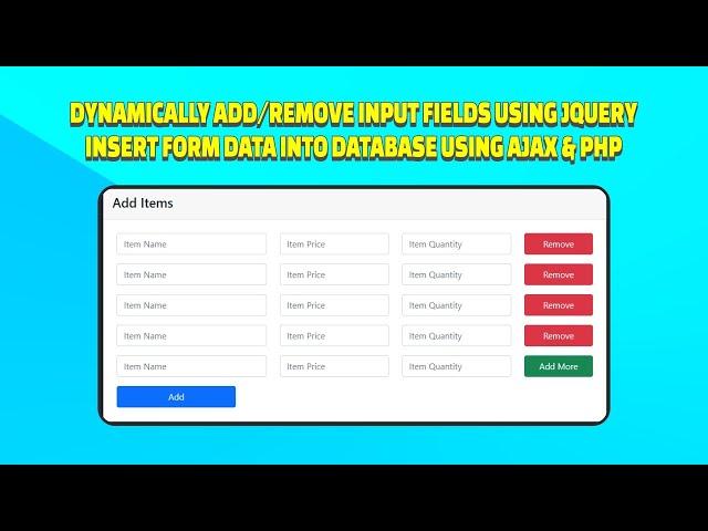Dynamically Add/Remove Form Inputs & Insert Data Into Database Using Bootstrap 5, jQuery & PHP