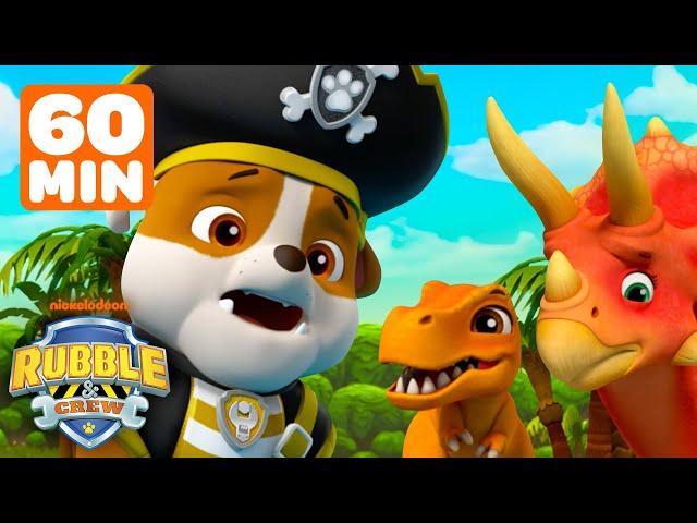 Rubble Is All Paws On Deck for Dinosaur Rescues! w/ Rex & Skye | 1 Hour Compilation | Rubble & Crew