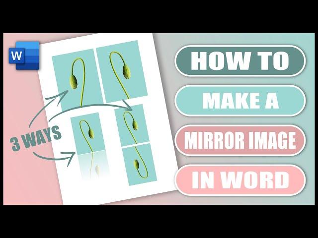 How to make a MIRROR IMAGE in WORD | REFLECTIONS in Word