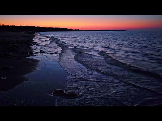 Late Sunset on a Rocky Beach with Mesmerizing Ocean Waves | 2-Hour ASMR for Deep Sleep | 4K UHD