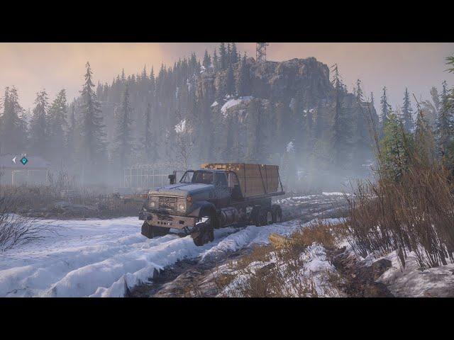 SnowRunner | Big Salmon Peak | GMC MH9500 - Landslide on the highway