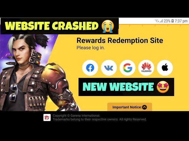 Free Fire Redeem Code Website Not Working | Free Fire Reward Redemption Website Loading Problem