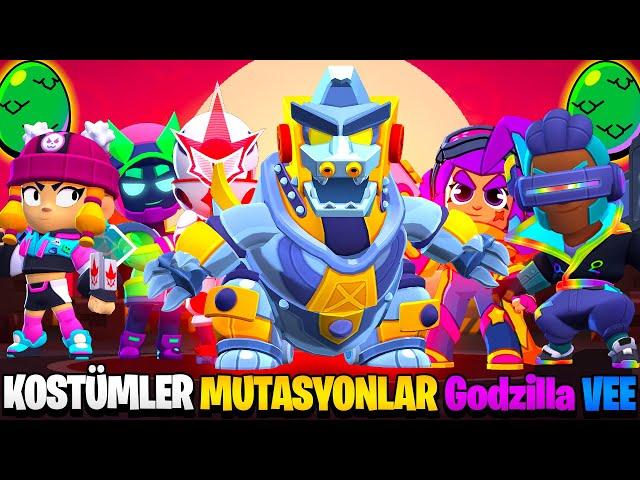 YENİ KOSTÜMLER | MUTASYONLAR | YUMURTA AÇILIMI | ÜCRETSİZ GODZİLLA KOSTÜMÜ ELMAS VEE - Brawl Stars