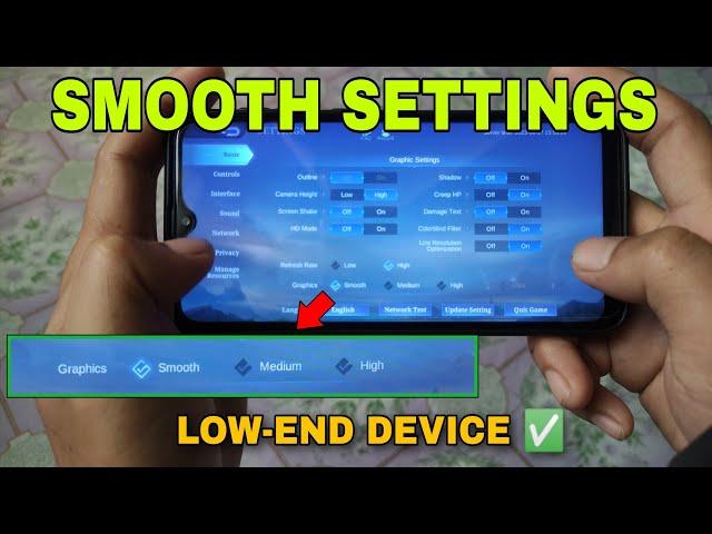SMOOTH SETTINGS Mobile Legends for Best Gaming Experience | Fix Lag and Frame Drops