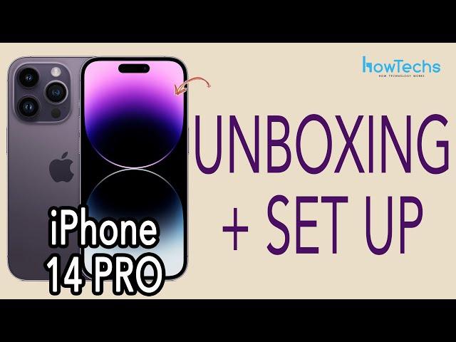 iPhone 14 Pro - Physical SIM #DeepPURPLE Unboxing, power up & intro | Howtechs #iphone14pro