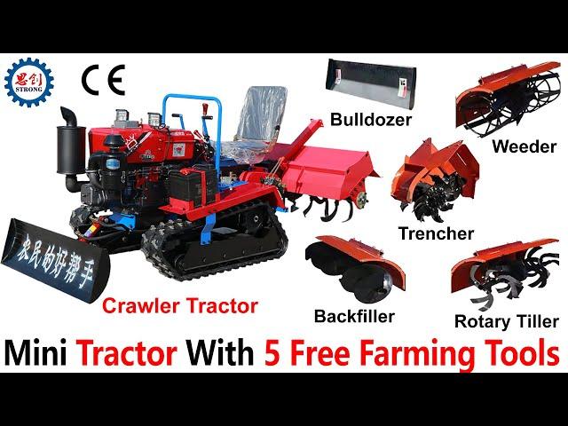 Affordable Mini Crawler Tractor With 5 Free Farming Tools