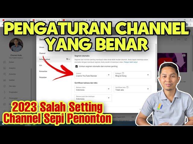 Pengaturan Channel Youtube Terbaru 2023 yang Benar