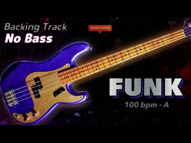 𝄢 FUNK Backing Track - No Bass - Backing track for bass. 100 BPM in Am. #backingtrack