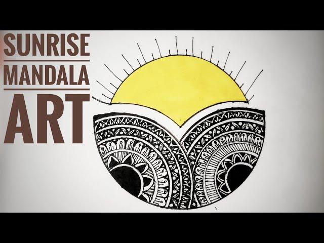 Sunrise mandala art for beginners | Simple mandala art step by step tutorial by akshara #mandala