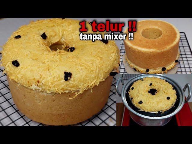 JUMBO !! TANPA MIXER TANPA OVEN.1 TELUR BOLU BLUDER (BOLU RAGI) SUPER EMPUK JUMBO IRIT ANTI GAGAL