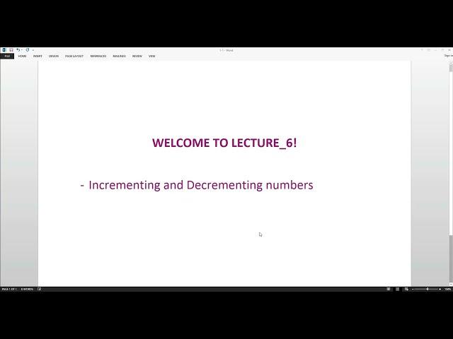 1 6 Increment and Decrement Numbers