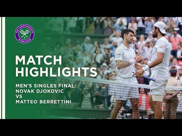 Novak Djokovic vs Matteo Berrettini | Men's Final Highlights | Wimbledon 2021