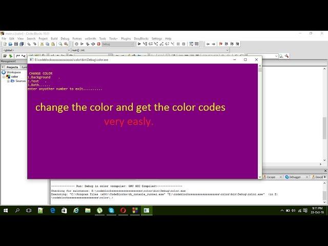 How to change color (background or text) in codeblocks