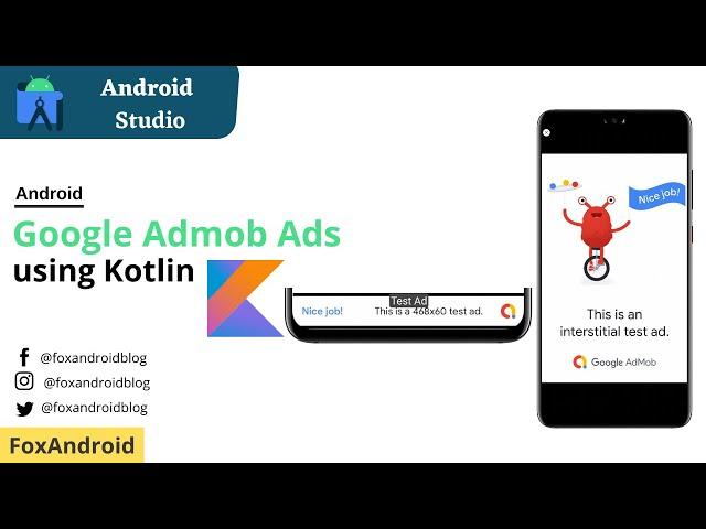 Google Admob Ads Implementation in Android using Kotlin | Admob Ads Kotlin | Android Studio | Kotlin